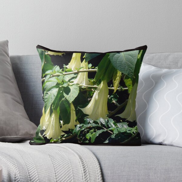 Datura Blooms - Hawaii Throw Pillow