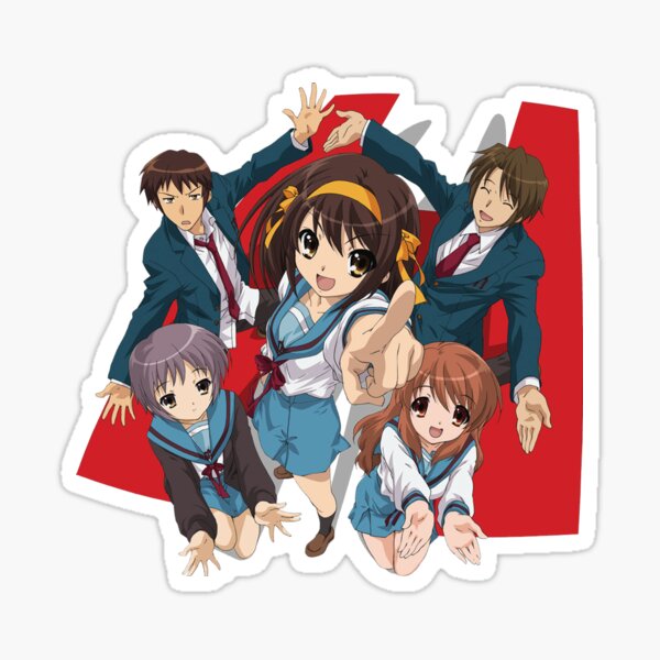 The Melancholy Of Haruhi Suzumiya Sticker For Sale By Snailhunter66 Redbubble
