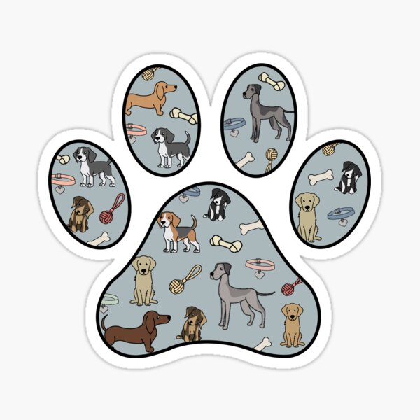 Vista previa del artículo con la obra «Impresión de pata de perro», diseñado y vendido por Sophia Pompilli.