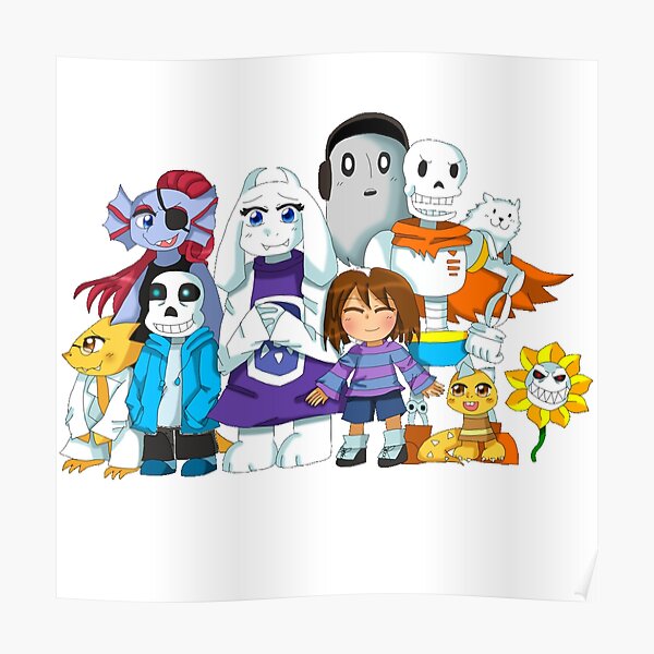 Undertale Characters Posters Redbubble