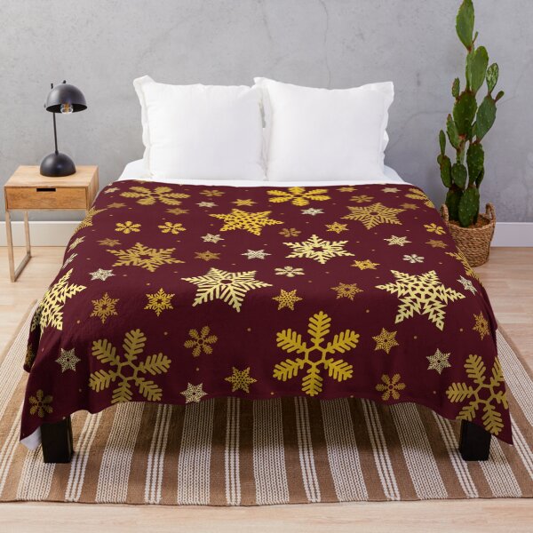 Item preview, Maroon and Gold Snowflake Pattern designed and sold by GillyMc.