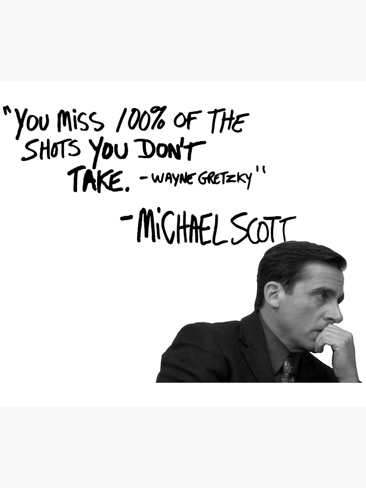 Michael Scott's Inspirational Quote (White) Canvas sold by Dying Dodi