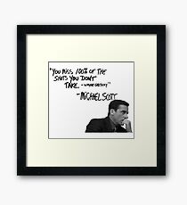Michael Scott's Inspirational Quote (White) Framed Print