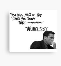 Michael Scott's Inspirational Quote (White) Canvas Print