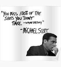 Michael Scott's Inspirational Quote (White) Poster