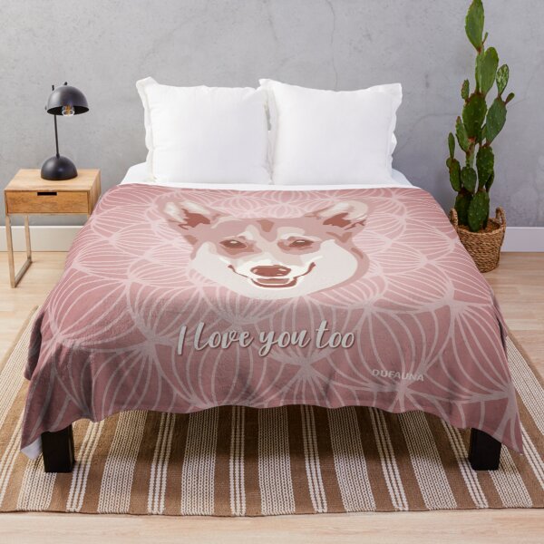 Item preview, Corgi Pink Blush Smiling Face "I love you too" designed and sold by DuFauna.