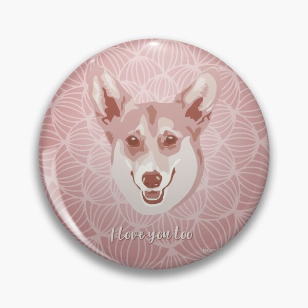 Item preview, Corgi Pink Blush Smiling Face "I love you too" designed and sold by DuFauna.