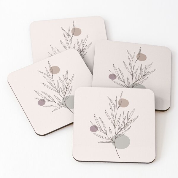 Item preview,  Minimal  Circle  Abstract Shapes Plants leaves  Warm Tones  Design designed and sold by zedonee.