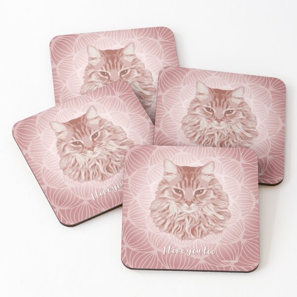 Item preview, Norwegian Forest Cat Pink Blush Face "I love you too" designed and sold by DuFauna.