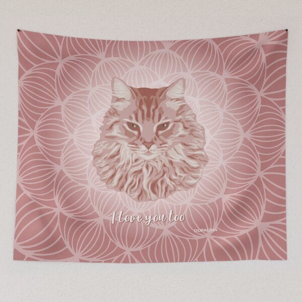 Item preview, Norwegian Forest Cat Pink Blush Face "I love you too" designed and sold by DuFauna.