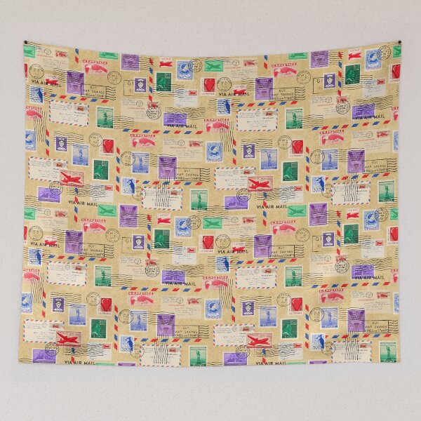 Item preview, Retro Snail Mail USA Postage with Letters and Postmarks designed and sold by vinpauld.