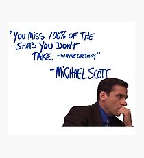 Michael Scott's Inspirational Quote (Colour) Photographic Print