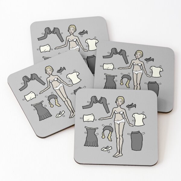 Item preview, Paper Doll Pieces - Black and White and Blonde designed and sold by LochNestFarm.
