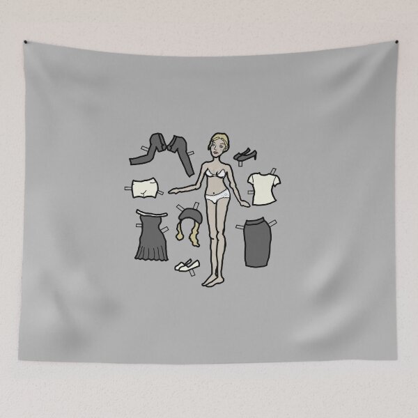 Item preview, Paper Doll Pieces - Black and White and Blonde designed and sold by LochNestFarm.