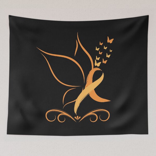 Item preview, Leukemia cancer survivor butterfly with orange ribbon  designed and sold by Cancer Support  Regal Studio.