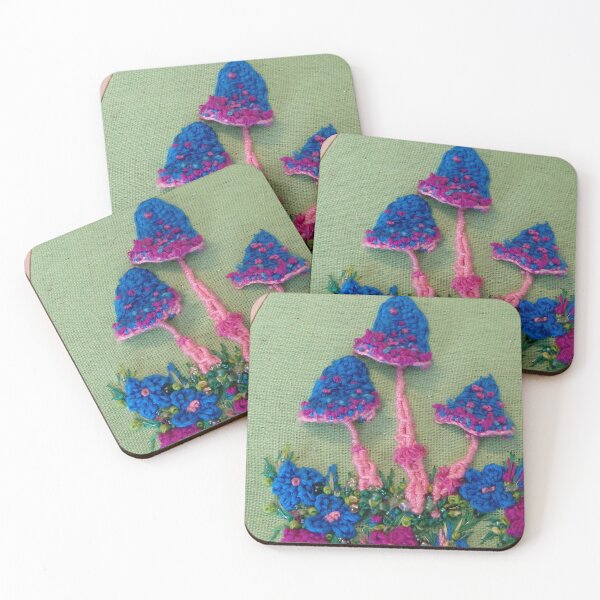 Item preview, Blue Toadstools embroidery designed and sold by MsFledermaus.