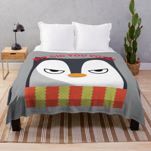 Item preview, Vex Angry Penguin - Did you vote - Sarcastic Funny Sad Board Festive Christmas Dry Humour Cute Artwork designed and sold by CreatedbyJR.