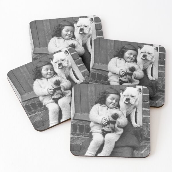 Item preview, Vintage dog cute photo Bulldog Dogs retro pet girl and doll designed and sold by Coolstuff4you71.