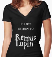 If Lost Return to Remus Lupin Women's Fitted V-Neck T-Shirt