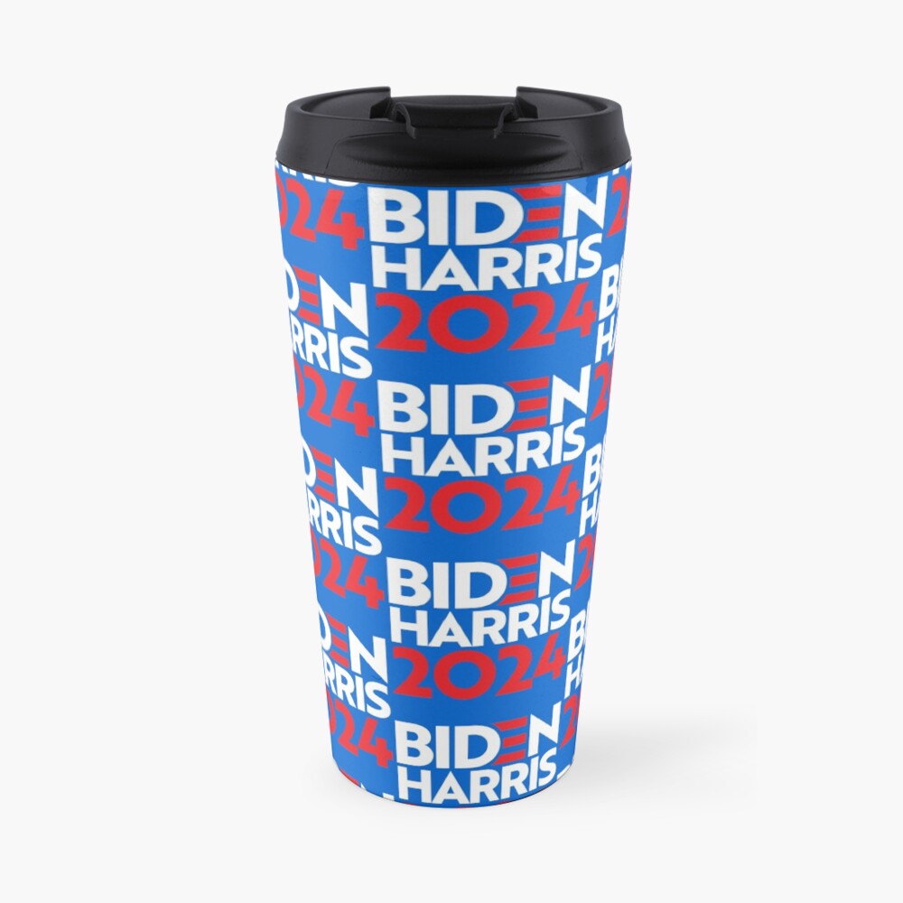 "Biden / Harris 2024" Travel Coffee Mug for Sale by popdesigner Redbubble