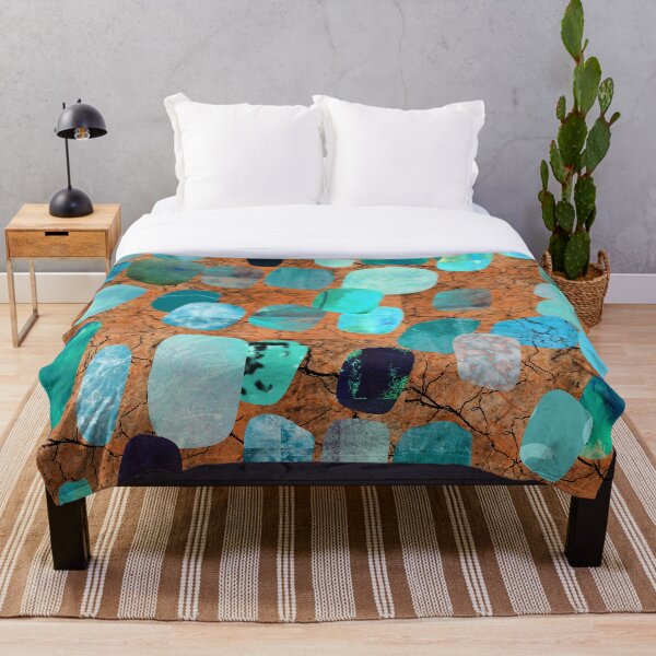 Artikelvorschau, Floating Shapes Abstrakte Kunst Design Aqua Teal und Blau entworfen und verkauft von NancyMerkle.