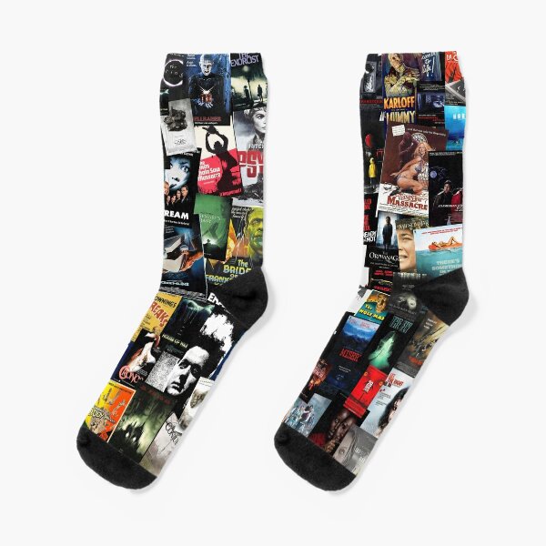 100 Best Horror Movies of All Time Collage Socks