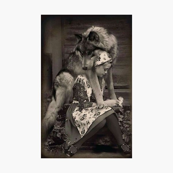 Item preview, Vintage dog cute photo Bulldog Dogs retro pet girl and fox designed and sold by Coolstuff4you71.