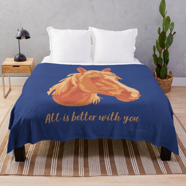 Item preview, DuFauna Horse Orange and Blue Smiling Face "All is better with you" designed and sold by DuFauna.