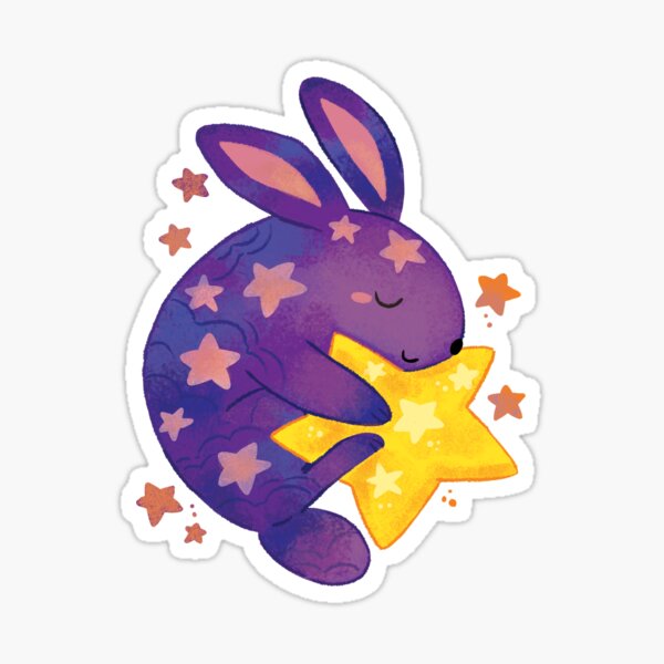 Aperçu de l'œuvre Lapin de la galaxie tenant une étoile créée et vendue par michelledraws.