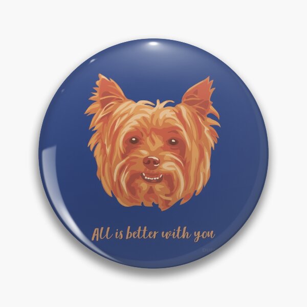 Item preview, DuFauna Yorkie Orange and Blue Smiling Face "All is better with you" designed and sold by DuFauna.