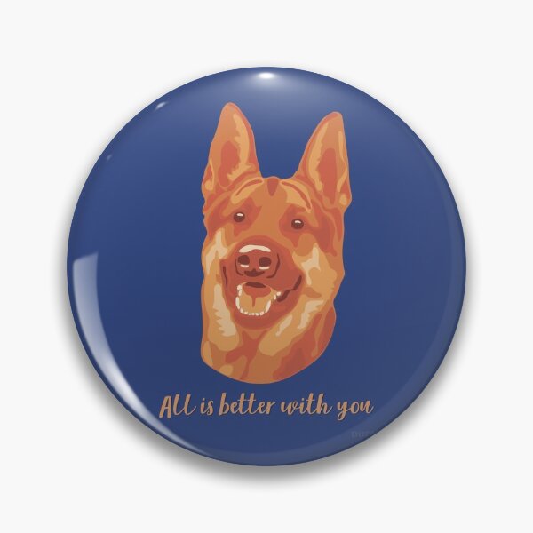 Item preview, DuFauna German Shepherd Orange and Blue Smiling Face "All is better with you" designed and sold by DuFauna.