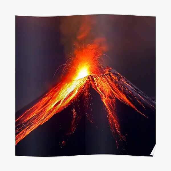 Erupting Volcano Poster