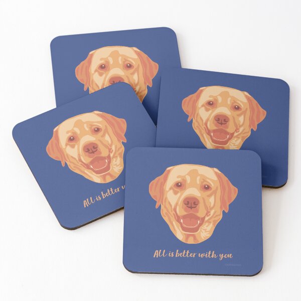 Item preview, DuFauna Labrador Orange and Blue Smiling Face "All is better with you" designed and sold by DuFauna.