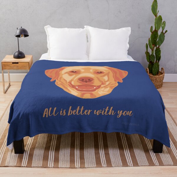 Item preview, DuFauna Labrador Orange and Blue Smiling Face "All is better with you" designed and sold by DuFauna.