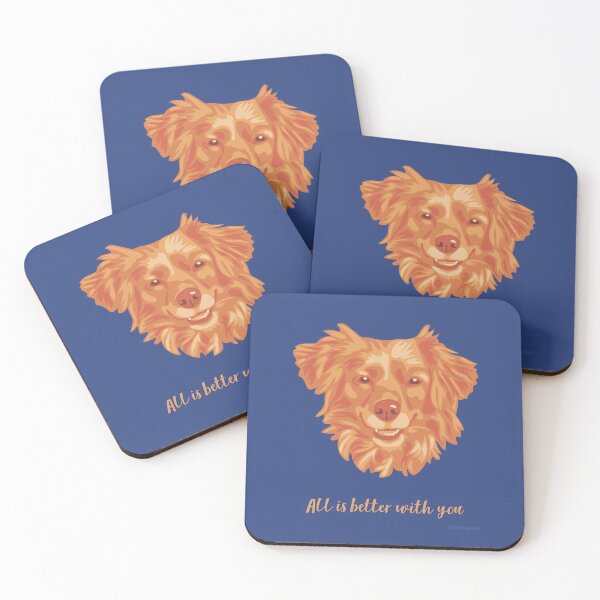 Item preview, DuFauna Dog Orange and Blue Smiling Face "All is better with you" designed and sold by DuFauna.