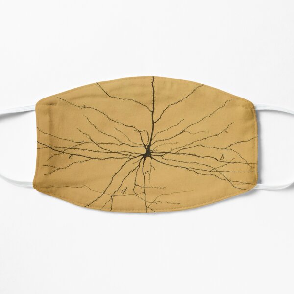 Pyramidal Cell in Cerebral Cortex, Cajal Illustration Flat Mask