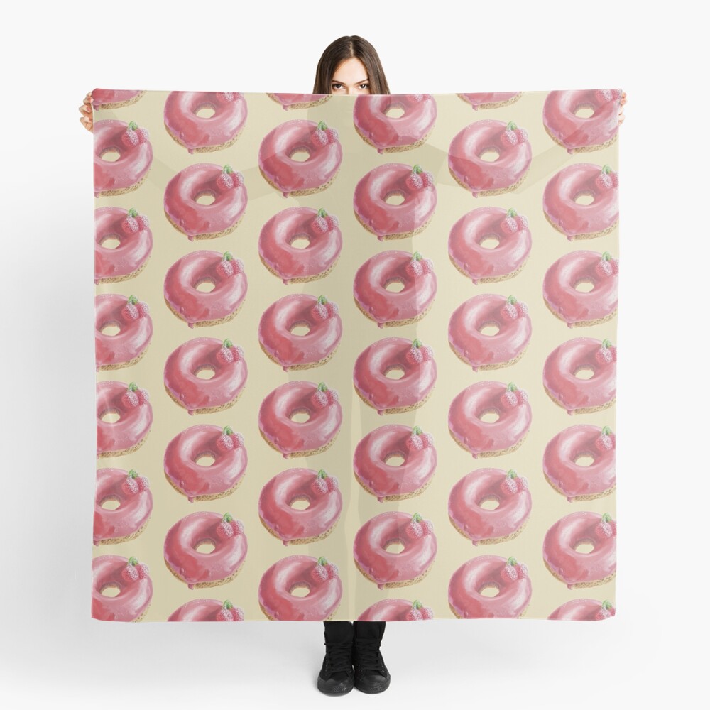 Cherry Donut painting (no background) Scarf