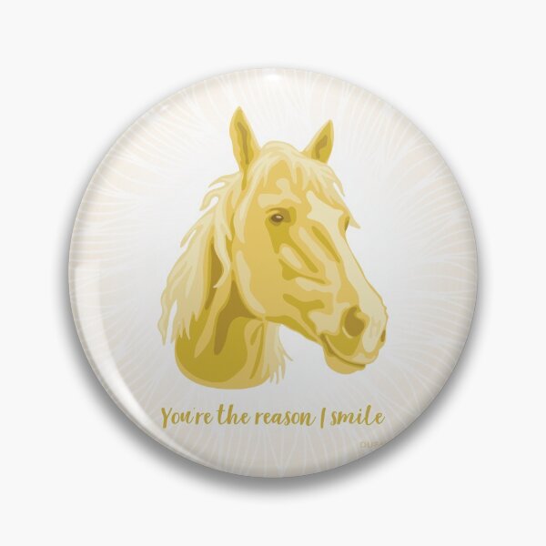 Item preview, DuFauna Horse Yellow and Cream Smiling Face "You're the reason I smile" designed and sold by DuFauna.