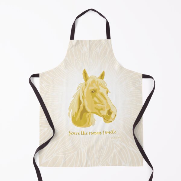 Item preview, DuFauna Horse Yellow and Cream Smiling Face "You're the reason I smile" designed and sold by DuFauna.