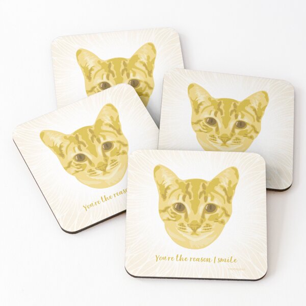 Item preview, Cara de gato blanco amarillo y marfil "Tú eres la razón por la que sonrío" designed and sold by DuFauna.