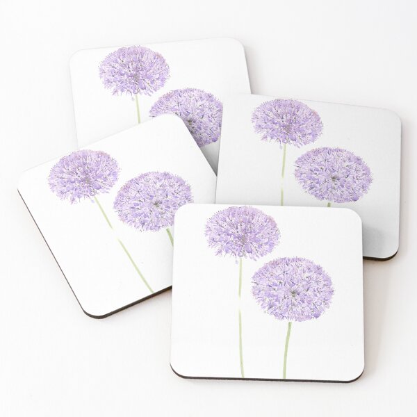 Item preview, hand painted 2 purple Allium ornamental onion watercolor  designed and sold by ColorandColor.