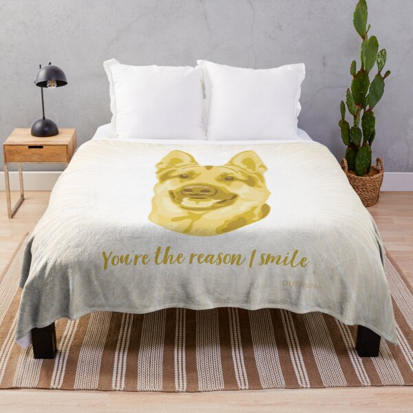 Item preview, German Shepherd Yellow and Cream Smiling Face "You're the reason I smile" designed and sold by DuFauna.