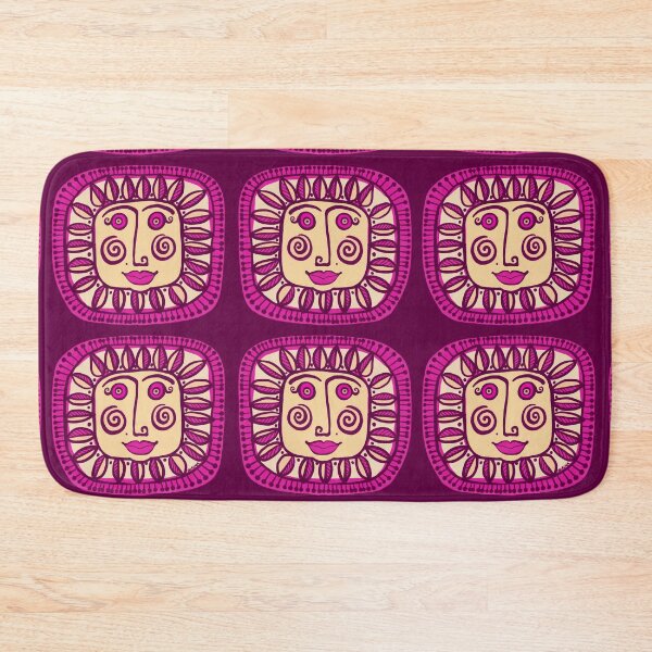 Item preview, Retro stylised sunmask, seamless pattern designed and sold by marina63.