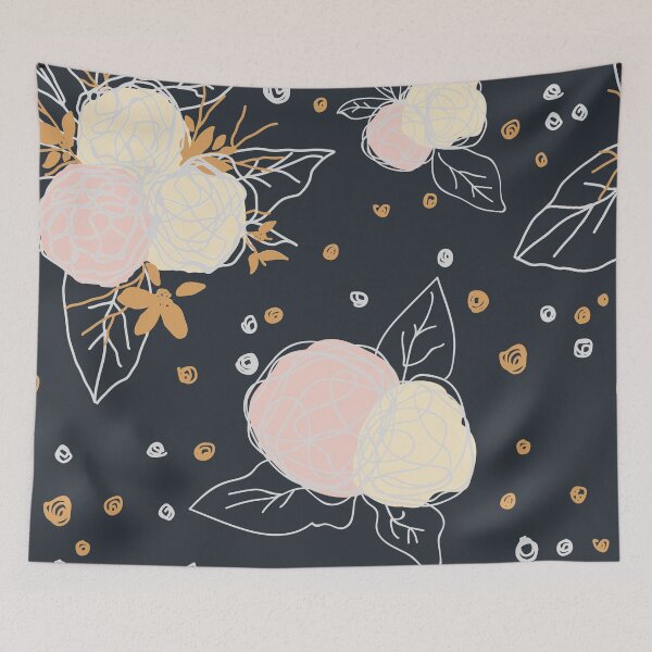Item preview, sketchy flowers pattern designed and sold by petrichor-store.
