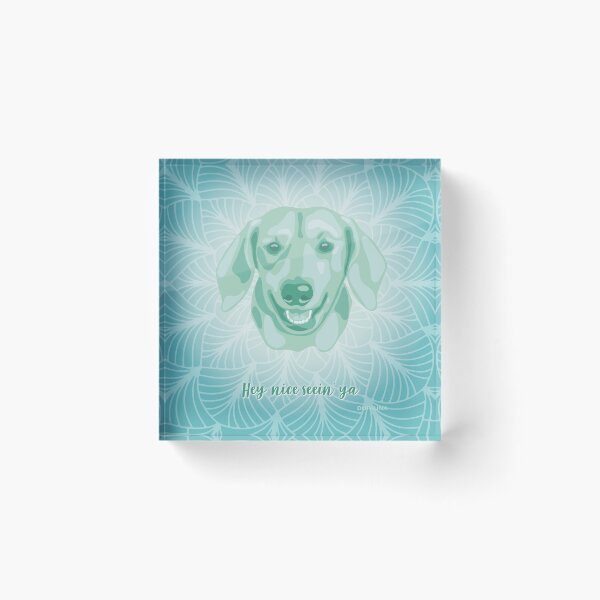 Item preview, Dachshund Neo Mint Smiling Face "Hey, nice seein' ya"  designed and sold by DuFauna.