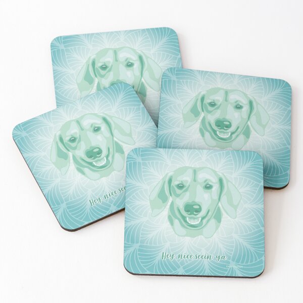 Item preview, Dachshund Neo Mint Smiling Face "Hey, nice seein' ya"  designed and sold by DuFauna.