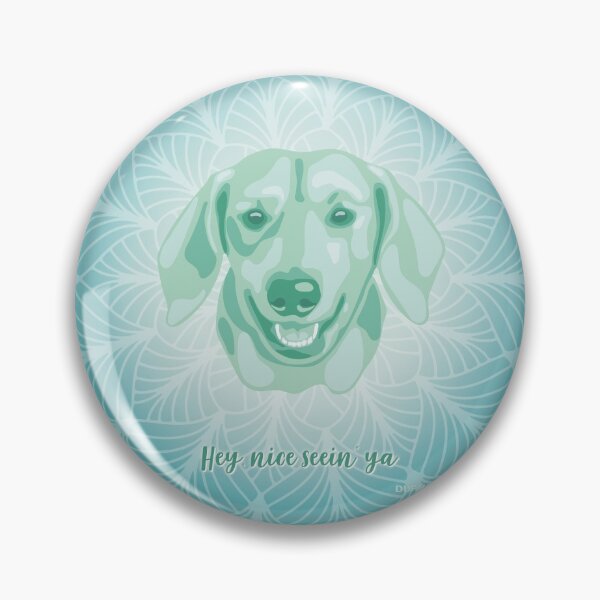 Item preview, Dachshund Neo Mint Smiling Face "Hey, nice seein' ya"  designed and sold by DuFauna.
