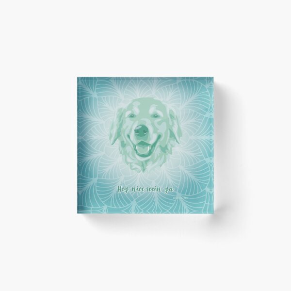 Item preview, Golden Retriever Neo Mint Smiling Face "Hey, nice seein' ya"  designed and sold by DuFauna.