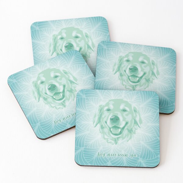 Item preview, Golden Retriever Neo Mint Smiling Face "Hey, nice seein' ya"  designed and sold by DuFauna.