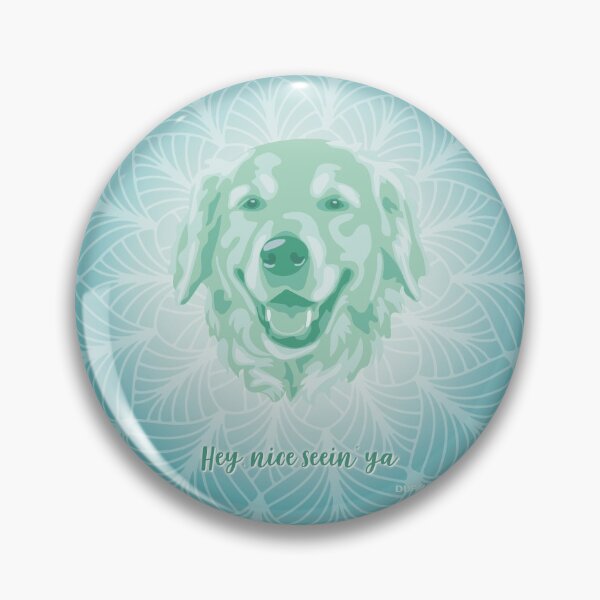 Item preview, Golden Retriever Neo Mint Smiling Face "Hey, nice seein' ya"  designed and sold by DuFauna.